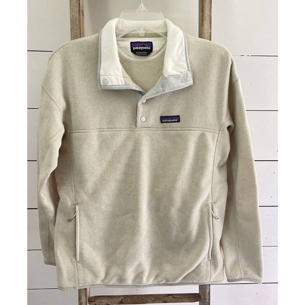 PATAGONIA Better Sweater Marsupial Pullover Women’s Beige Lightweight Pockets M